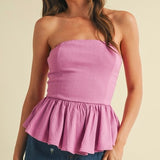 POP IT PINK STRAPLESS TOP