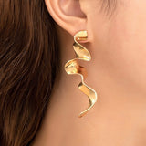 VIOLETTA GOLD ABSTRACT DROP EARRINGS