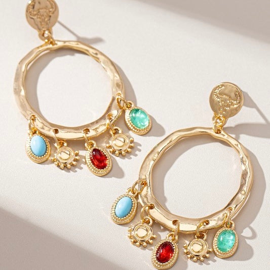 ADORA MULTI CHARM DROP EARRINGS
