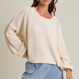 SUPER CASUAL CREAM PULLOVER TOP