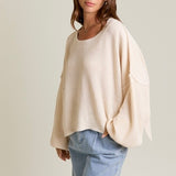 SUPER CASUAL CREAM PULLOVER TOP