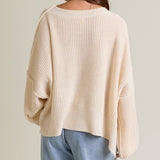 SUPER CASUAL CREAM PULLOVER TOP