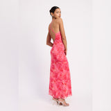 OUT TO GET IT PINK FLORAL MAXI DRESS