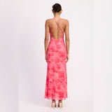 OUT TO GET IT PINK FLORAL MAXI DRESS
