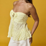 LOOKING BRIGHT YELLOW BABY DOLL TOP