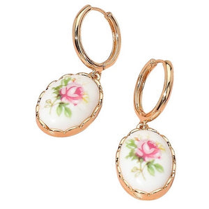 DOLLY PINK FLORAL DROP EARRINGS