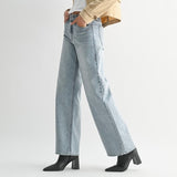 JUST USA HIGH RISE STRAIGHT DENIM JEANS