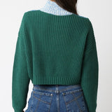 NOT SO DIFFERENT GREEN QUARTER ZIP SWEATER