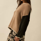 ON DIFFERENT PAGES COLOR BLOCK SWEATER