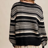SWEATER WEATHER BLACK STRIPED SWEATER