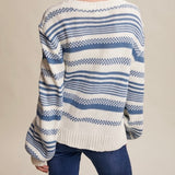 SWEATER WEATHER BLUE STRIPED SWEATER