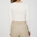 BUSY WOMAN WHITE SQUARE NECK TOP
