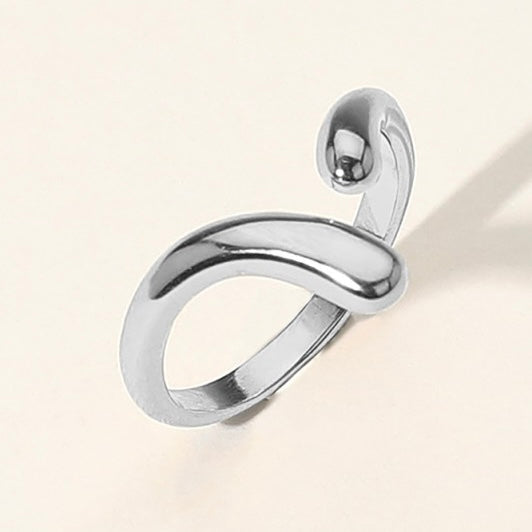 STAINLESS STEEL CURVED OPEN BAND RING