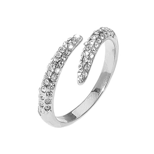 STAINLESS STEEL RHINESTONE WRAP RING