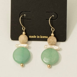 ANALEIA STONE AND PEARL DROP EARRINGS
