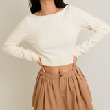 OPEN UP IVORY BOW SWEATER