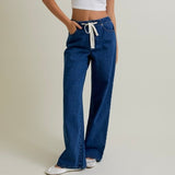 NO DOUBT TIE WAIST DENIM PANTS