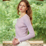 PURPLE LIGHTWEIGHT KNIT CARDIGAN