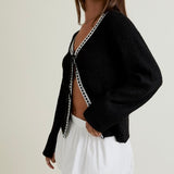 THATS THE WAY IT GOES CONTRAST OPEN FRONT CARDIGAN