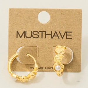GOLD DIPPED SEA LIFE HOOP EARRINGS