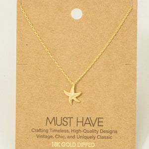 18K GOLD STARFISH NECKLACE