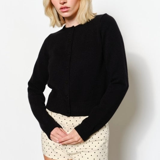 GETTING READY BLACK KNIT CARDIGAN