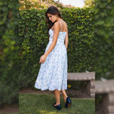 THE MOMENT BLUE FLORAL MIDI DRESS