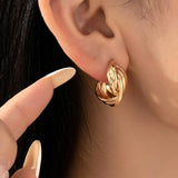 TAMARA INTERTWINED GOLD HOOP EARRINGS