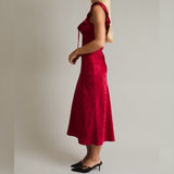TIS THE SEASON RED MIDI DRESS