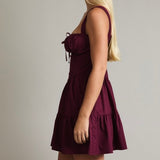 THE WAY IT WAS BURGUNDY MINI DRESS
