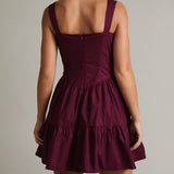 THE WAY IT WAS BURGUNDY MINI DRESS