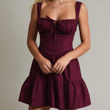 THE WAY IT WAS BURGUNDY MINI DRESS