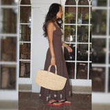 HIGH SEAS BROWN EMBROIDERED MAXI DRESS