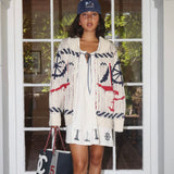 OPEN OCEAN HEAVY KNIT NAUTICAL ZIP UP SWEATER