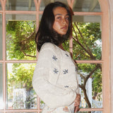 TIMELESS CLASSIC DAISY EMBROIDERED KNIT CARDIGAN