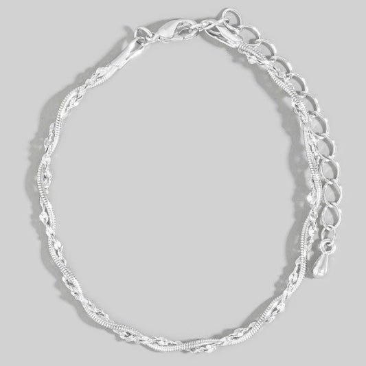 HILLA SILVER DOUBLE TWIST BRACELET