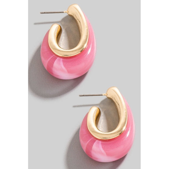 VICKIE PINK ACRYLIC DROP EARRINGS