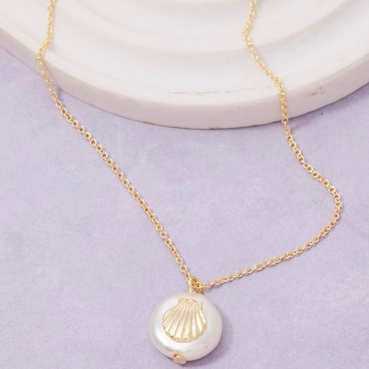 ELENA PEARL SEASHELL NECKLACE