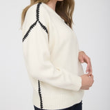 COMPARE AND CONTRAST OUT STITCH SWEATER