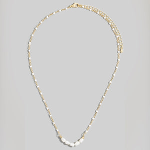 SAFFRON WHITE BEADED PEARL NECKLACE