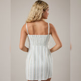 KISS AND TELL FLORAL STRIPED MINI DRESS