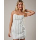 KISS AND TELL FLORAL STRIPED MINI DRESS