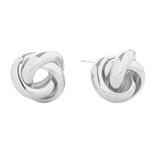 14K WHITE GOLD KNOT EARRINGS