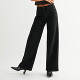 JUST USA BLACK HIGH RISE STRAIGHT DENIM JEANS
