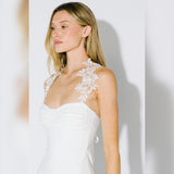 GOING TO THE CHAPEL WHITE LACE STRAP MINI DRESS