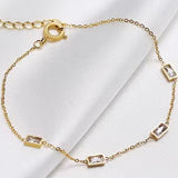 18K GOLD BAGUETTE RHINESTONE BRACELET