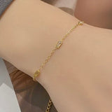 18K GOLD BAGUETTE RHINESTONE BRACELET