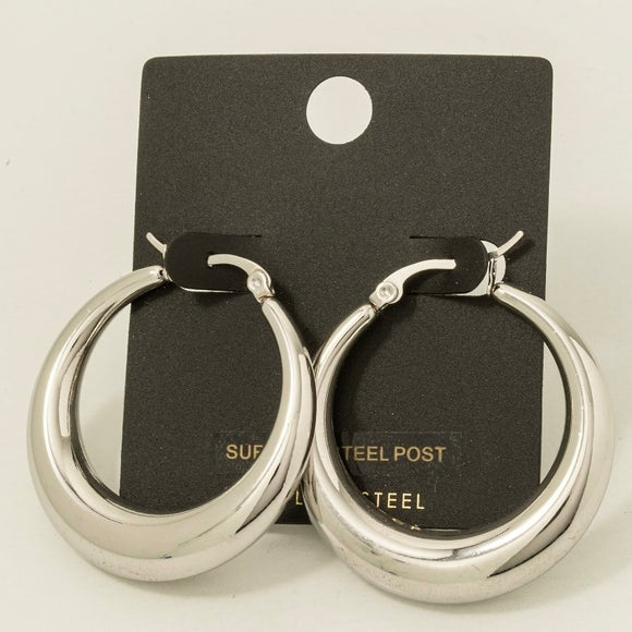 STAINLESS STEEL LARGE HOOP EARRINGS
