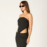 WHAT ABOUT IT POLKA DOT SCARF TOP