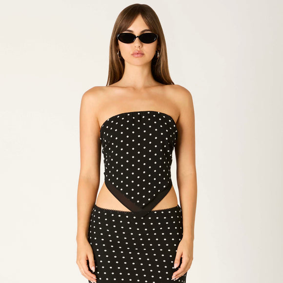 WHAT ABOUT IT POLKA DOT SCARF TOP